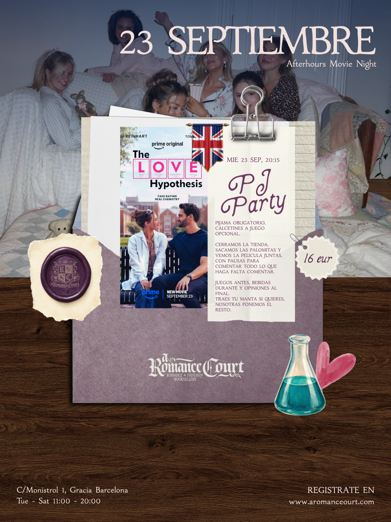 Mie 23 Sep, 20:15 | PJ Party · The Love Hypothesis