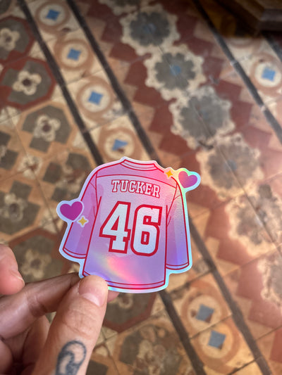 Tucker 46 · Holographic Hockey Romance Jersey Sticker