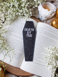 Death By TBR Halloween Coffin Die-Cut Bookmark