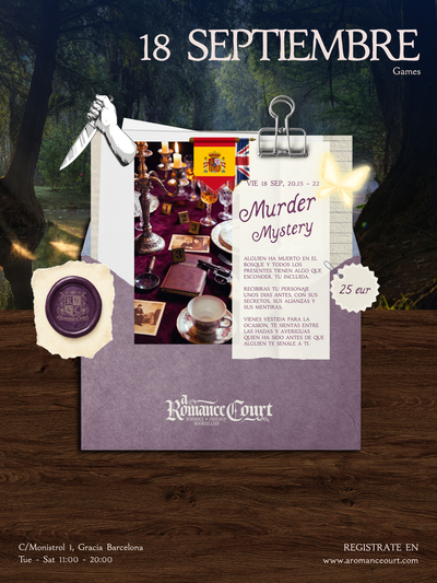 Vie 18 Sep, 20:15 | Murder Mystery Night · in the fairy forest