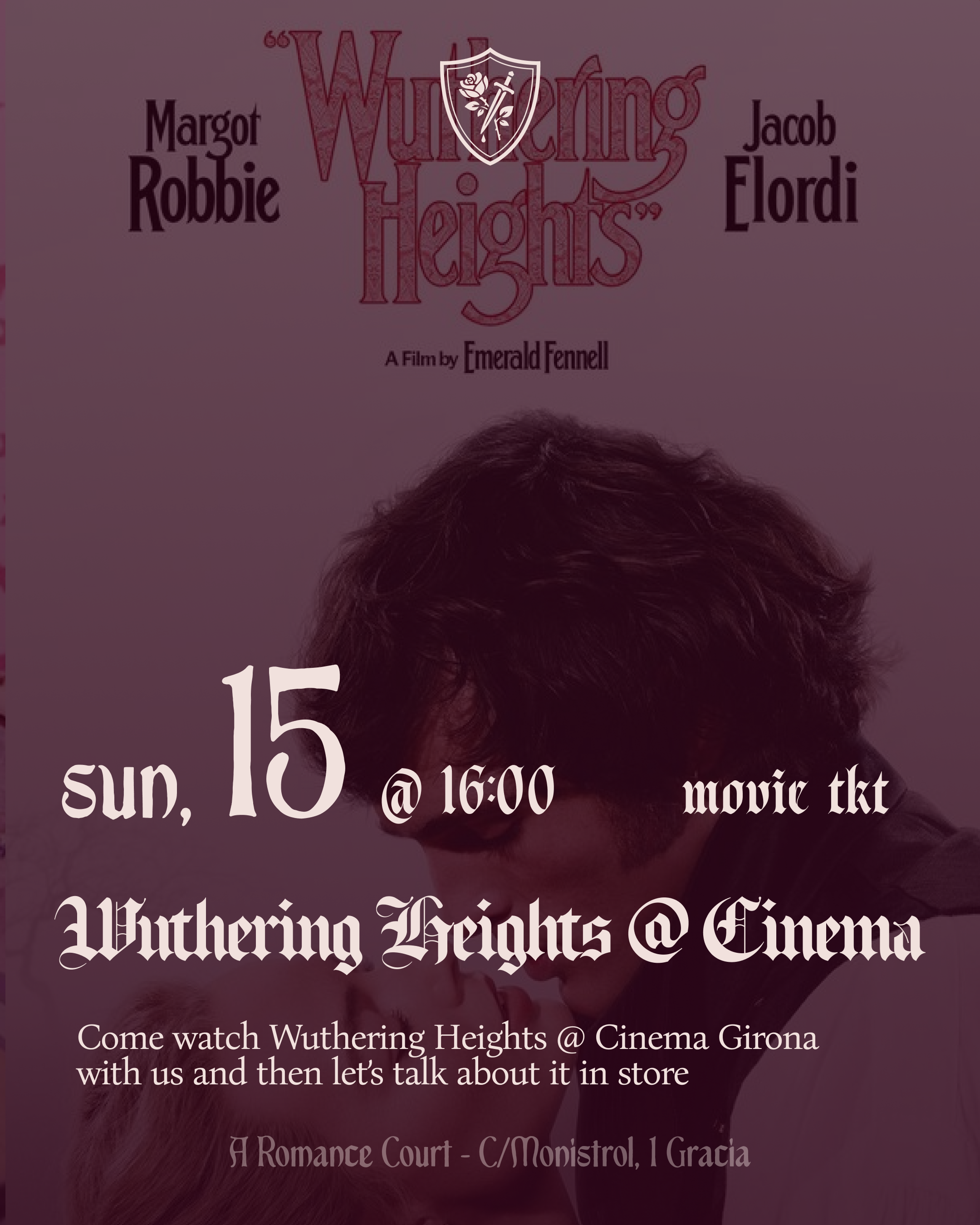 🗓️ Feb 15, Sun @16:00 |🎬 Wuthering Heights @ Cinema Girona