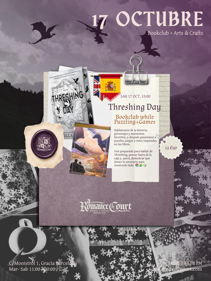 Sab 17 Oct, 15:00 | Threshing Day Bookclub · while puzzling and playing