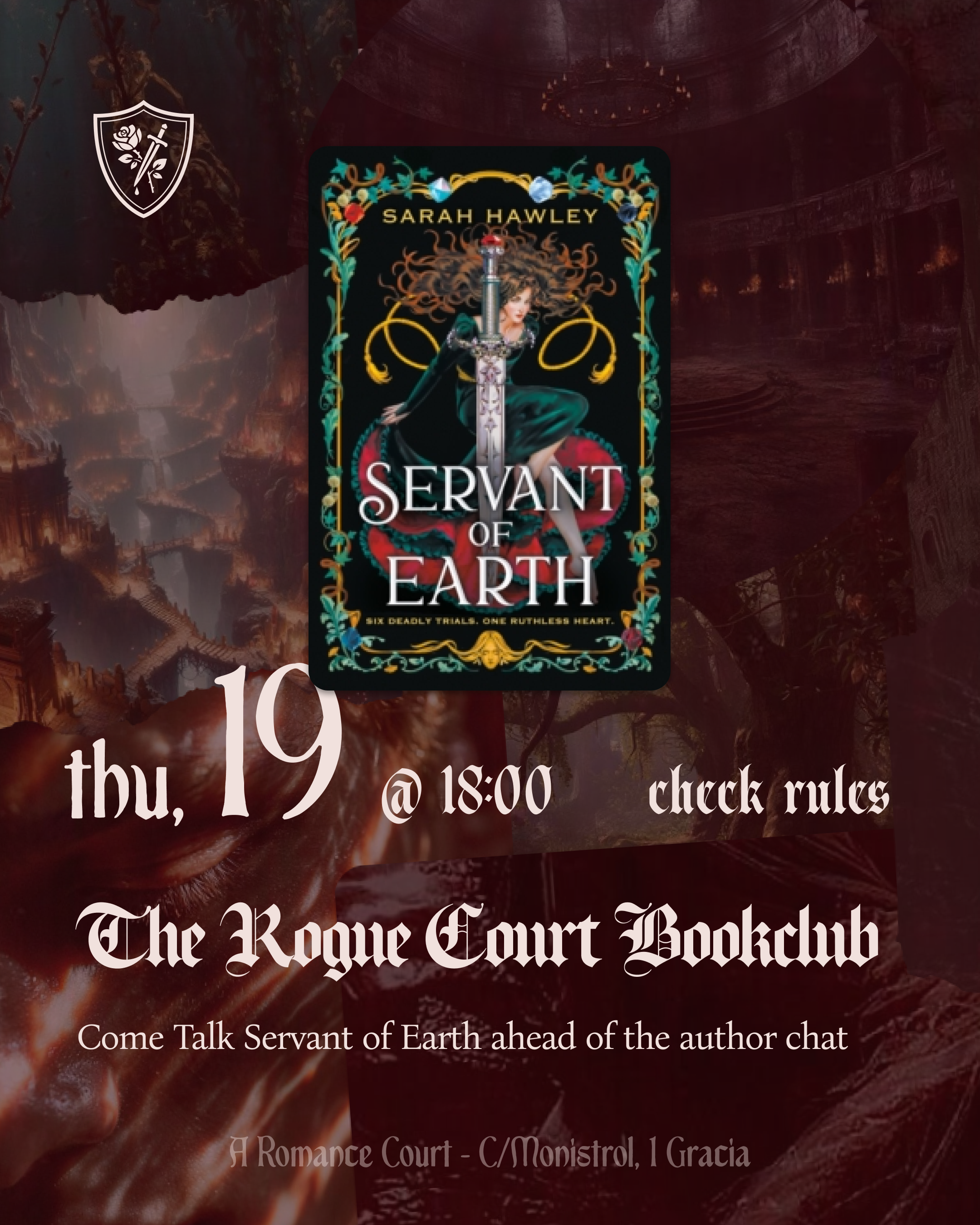 🗓️ Feb 19, Thu @18:00 | ⚔️ The Rogue Court, Servant of Earth Bookclub + Author Event