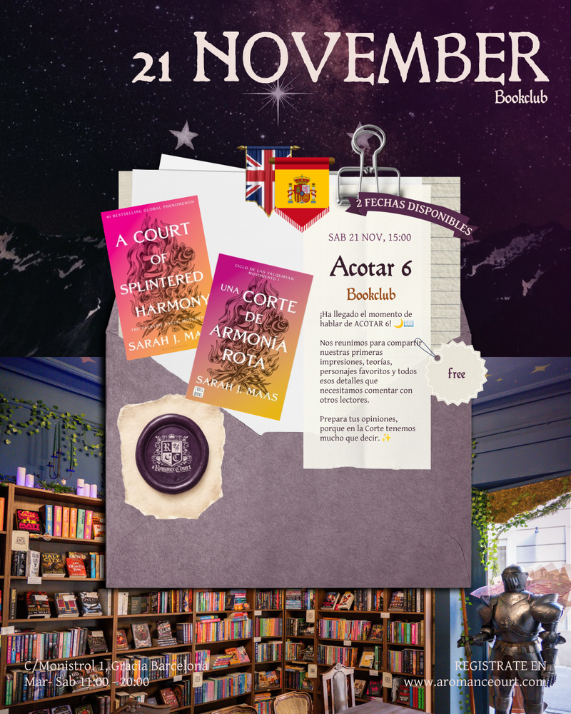 Sab 21 Nov, 15:00 | ACOTAR 6 Bookclub