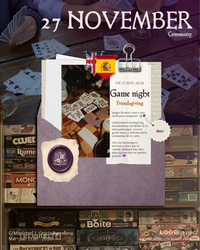 Vie 27 Nov, 20:30 | Game Night · Friendsgiving