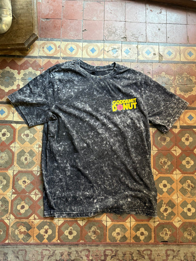 Goddamit Donut Black Washed Oversized T-Shirt