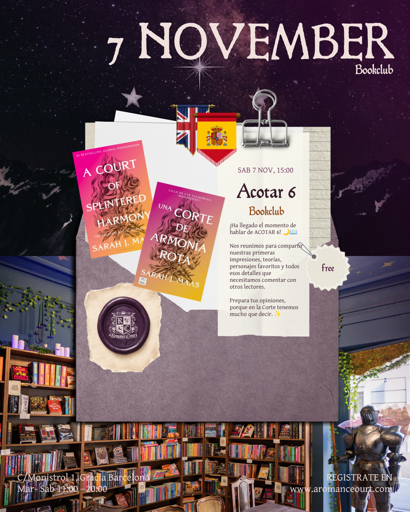 Sab 7 Nov, 15:00 | ACOTAR 6 Bookclub