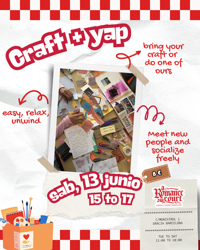 Sat June 13, 15:00 | Craft and Yap