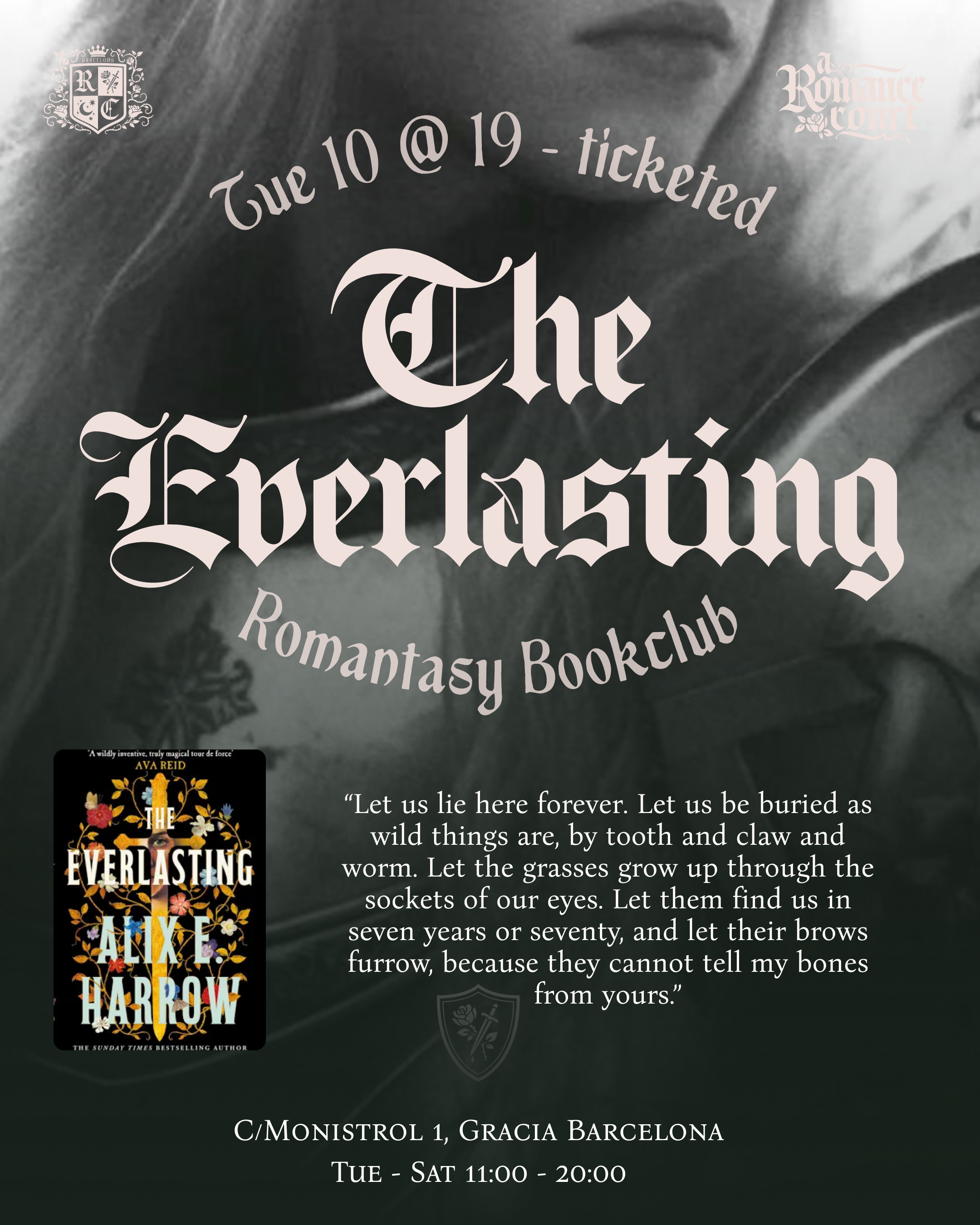 🗓️ Mar 10, Tue @19:00 |  📖  Romantasy Bookclub: The Everlasting by Alix E. Harrow