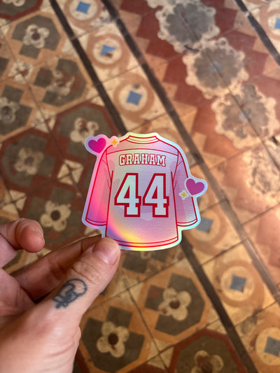 Graham 44 · Holographic Hockey Romance Jersey Sticker