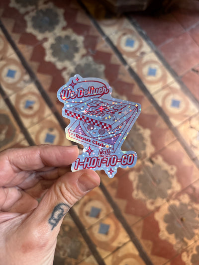 Good Girl Pizza, We Deliver - Hot to Go! Holographic Romance Sticker