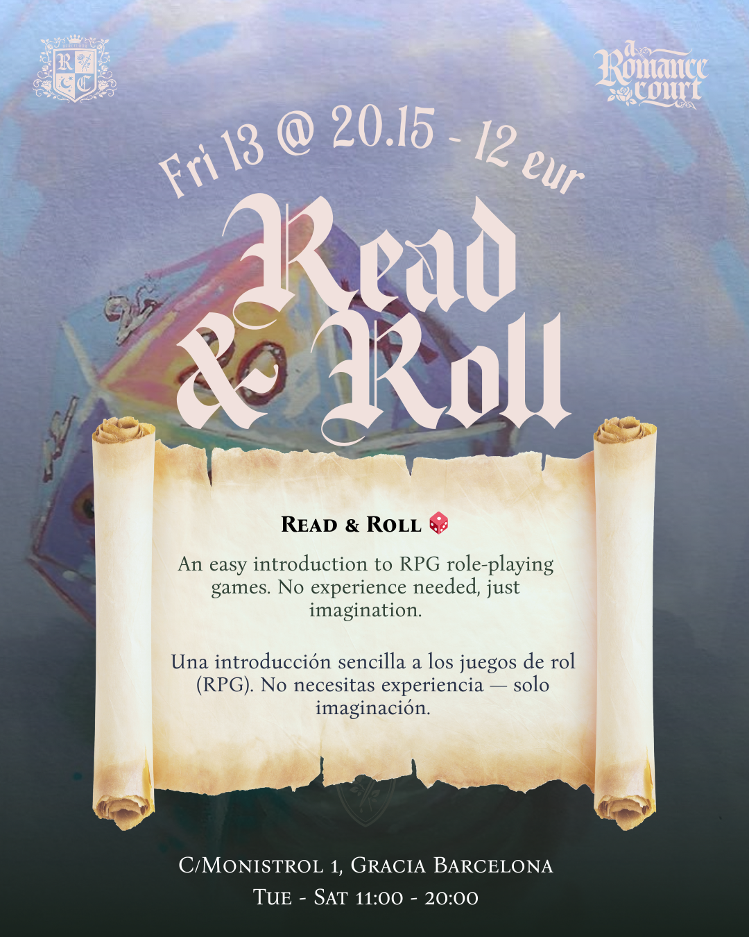 🗓️ Mar 13, Fri @20:15 |  🎲 Read & Roll