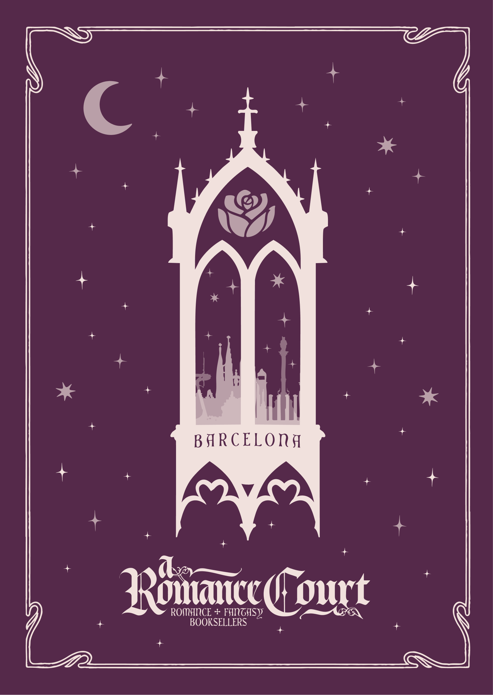 Postcard - A Romance Court in Barcelona