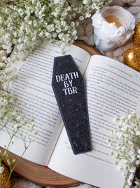 Death By TBR Halloween Coffin Die-Cut Bookmark