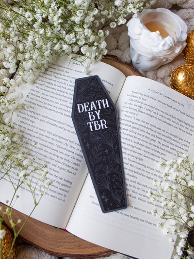 Death By TBR Halloween Coffin Die-Cut Bookmark