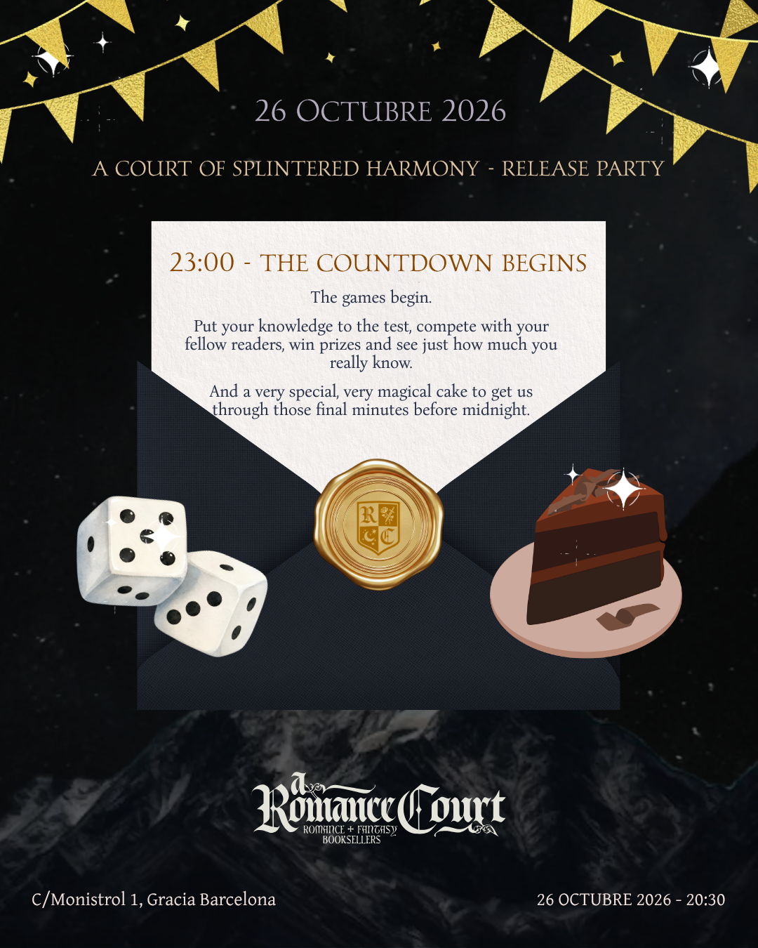 Release night games, prizes and celebration cake