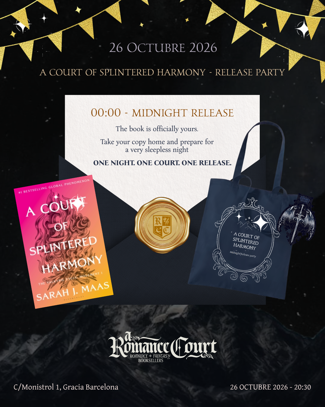A Court of Splintered Harmony book and release night tote